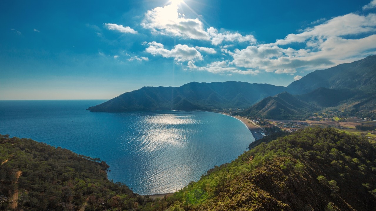 Amazing aerial view of Adrasan in Antalya